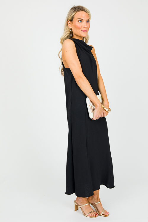 Cowl Neck Midi, Black