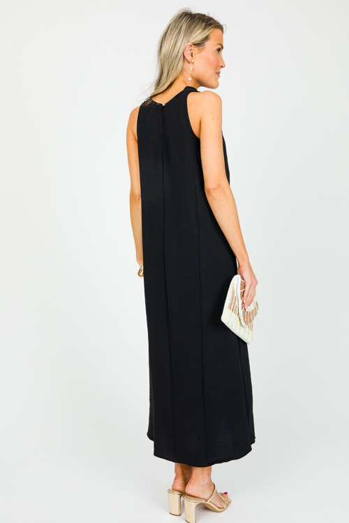 Cowl Neck Midi, Black