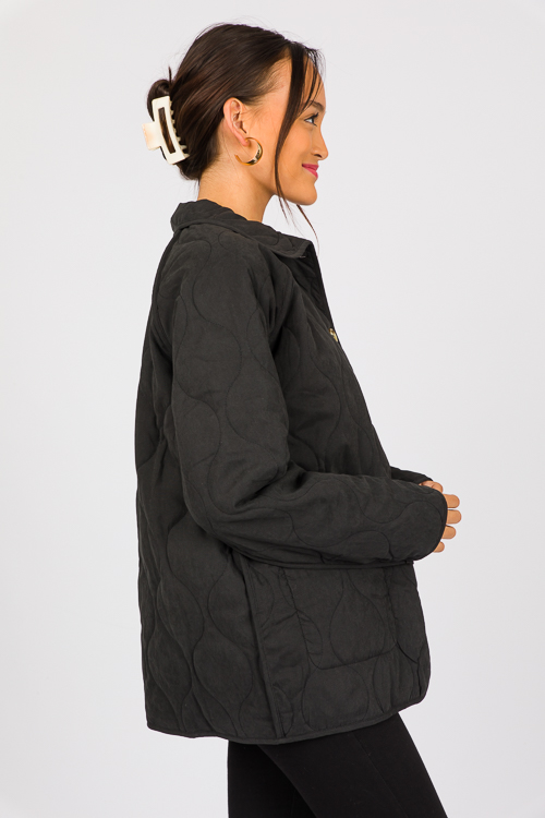 Reversible Quilted Jacket, Black