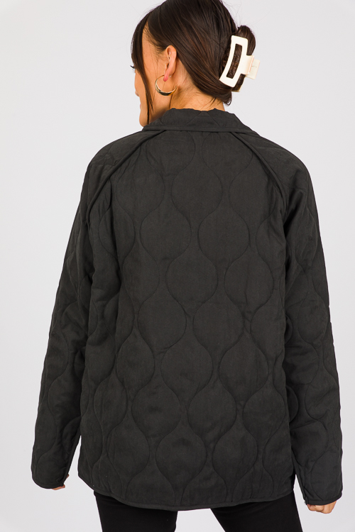 Reversible Quilted Jacket, Black