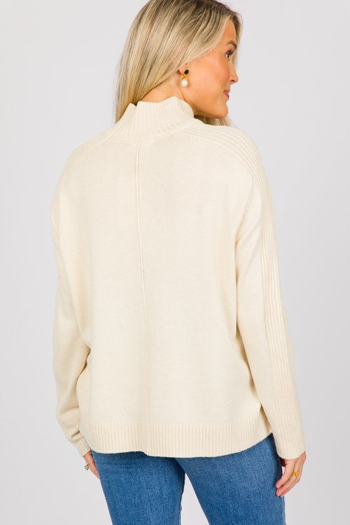Paige Mock Neck Sweater, Ivory