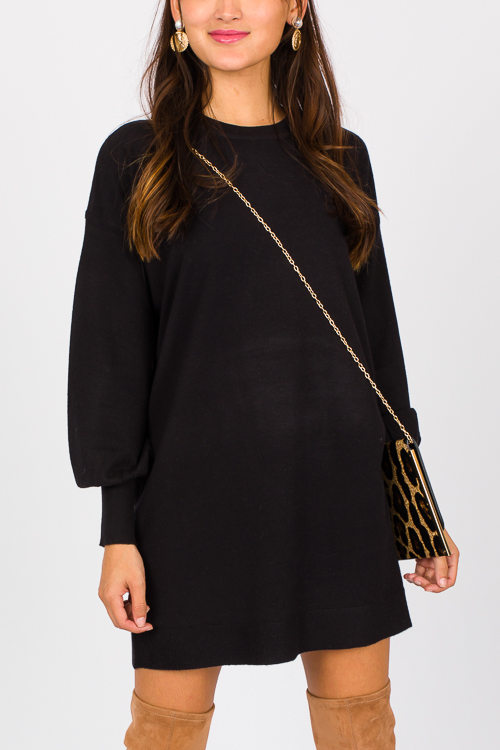 Samantha Tunic Sweater, Black