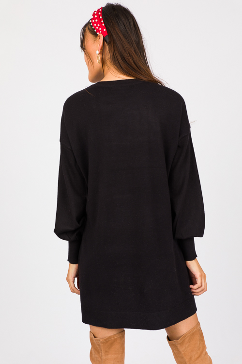 Samantha Tunic Sweater, Black