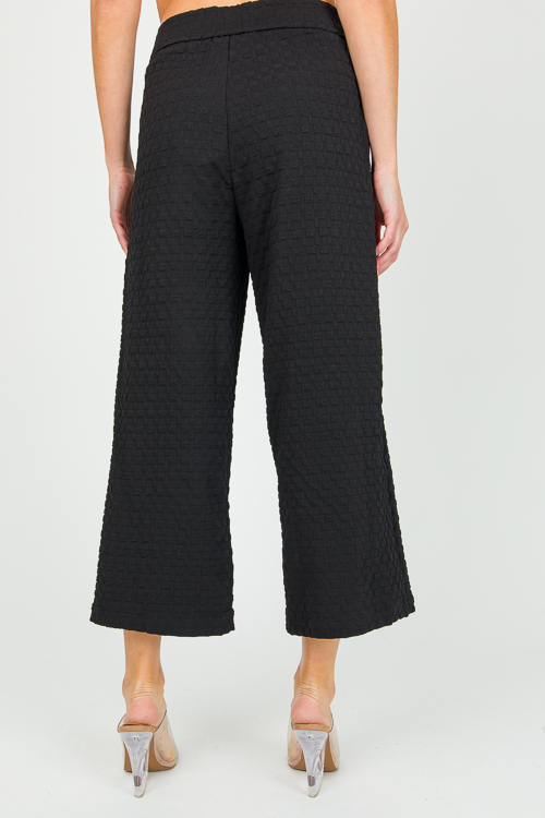 Textured Crop Pants, Black