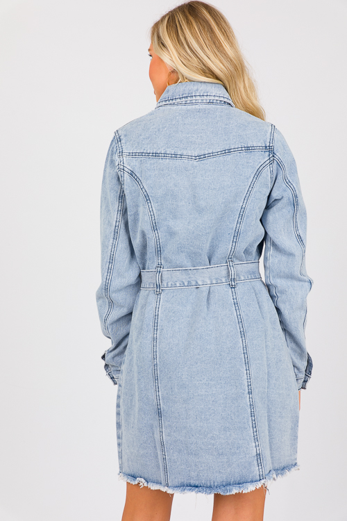 Belted Denim Shirt Dress