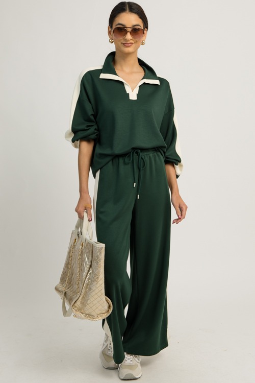 Stripe Trim Pants Set, Hunter (MONDAY NEW ARRIVAL) - 1201-1.jpg