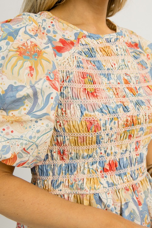 Smocked Floral Top, Blue Mix (MONDAY NEW ARRIVAL) - 1201-24.jpg