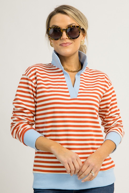 Lauren Stripe Polo, Orange/Blue (MONDAY NEW ARRIVAL) - 1201-47h.jpg