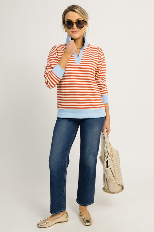 Lauren Stripe Polo, Orange/Blue (MONDAY NEW ARRIVAL) - 1201-48.jpg