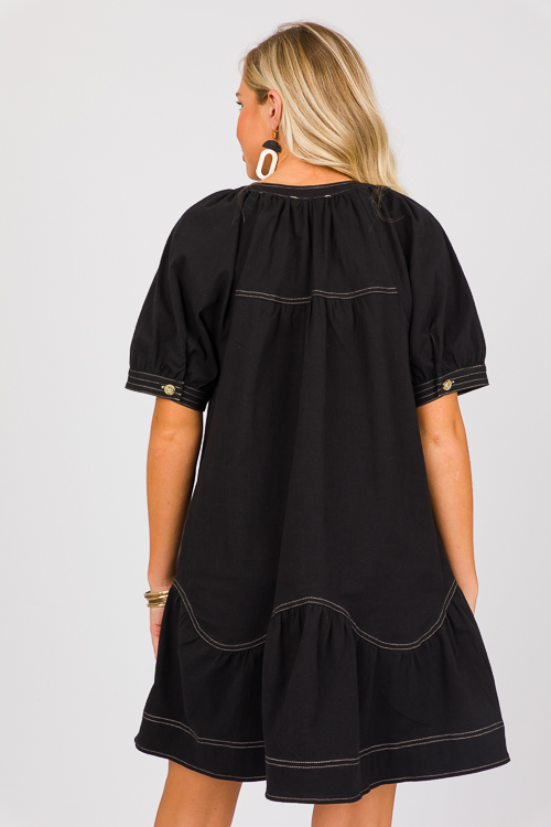 Marley Canvas Dress, Black