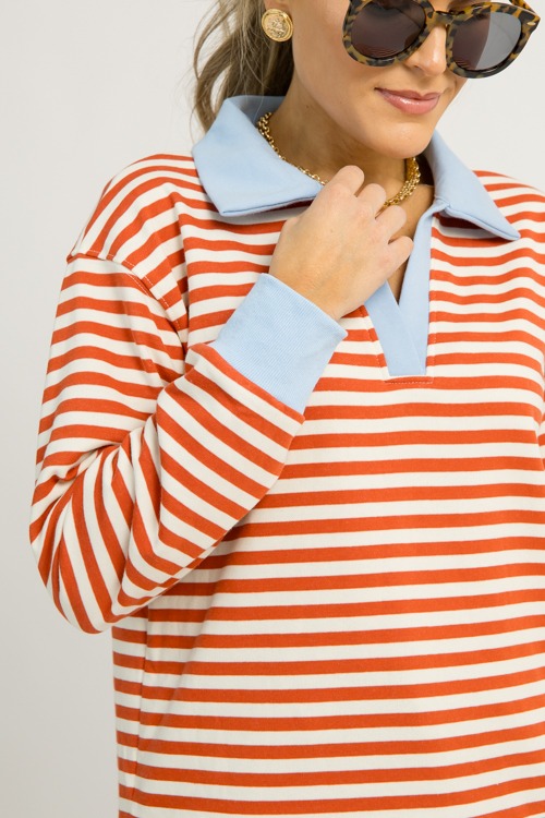 Lauren Stripe Polo, Orange/Blue (MONDAY NEW ARRIVAL) - 1201-52.jpg
