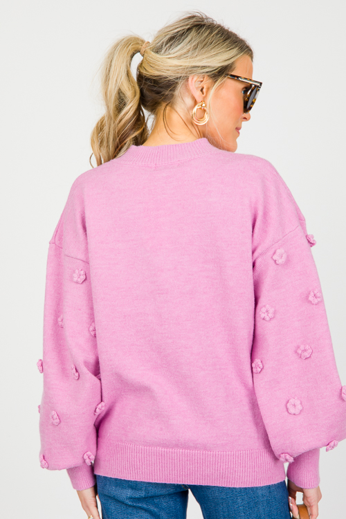 Flower Pop Sweater, Dusty Lilac