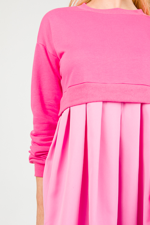 Contrast Dress, Pink