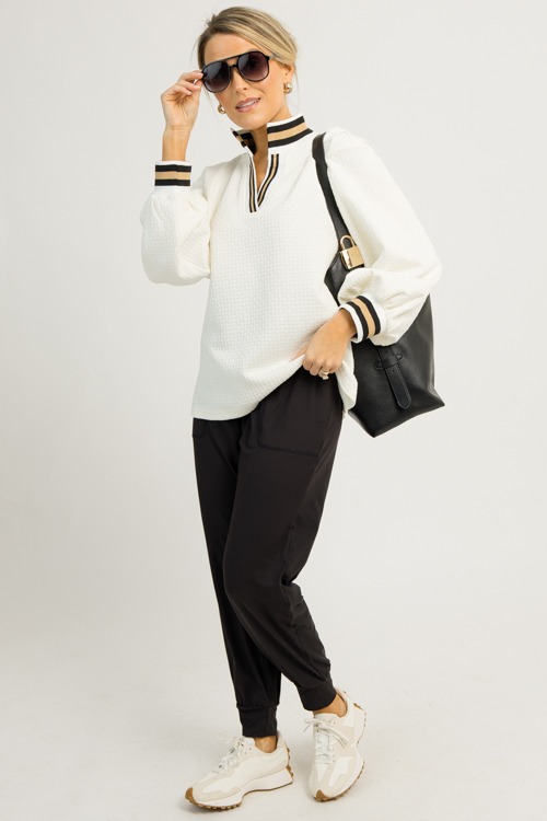 Stripe Trim Texture Top, Off White (MONDAY NEW ARRIVAL) - 1201-58p.jpg