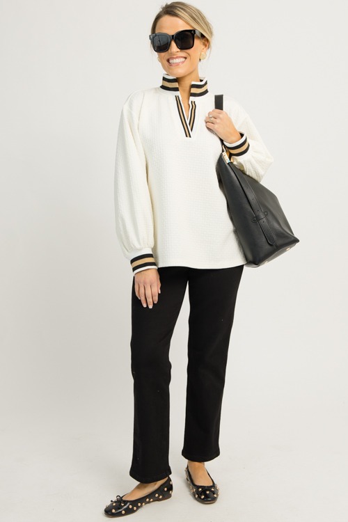 Stripe Trim Texture Top, Off White (MONDAY NEW ARRIVAL) - 1201-60.jpg