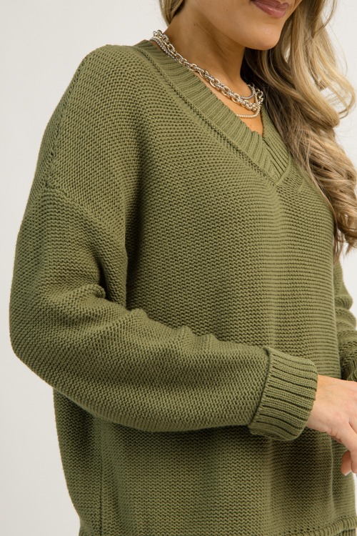 Anna V-Neck Sweater, Olive (MONDAY NEW ARRIVAL) - 1201-7.jpg