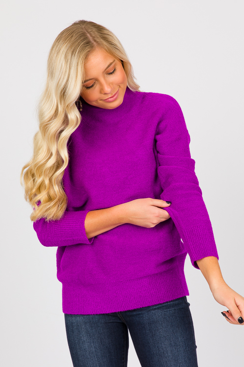 Deanna Mock Sweater, Orchid