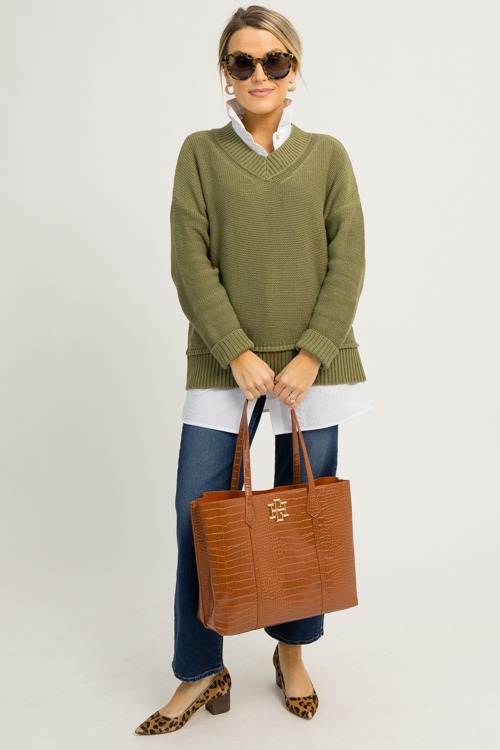 Anna V-Neck Sweater, Olive (MONDAY NEW ARRIVAL) - 1201-8.jpg
