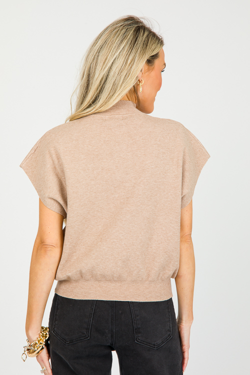Indy Short Sleeve Sweater, Oatmeal