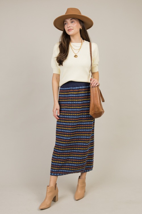 Stripe Sweater Midi Skirt, Navy - 1202-100.jpg