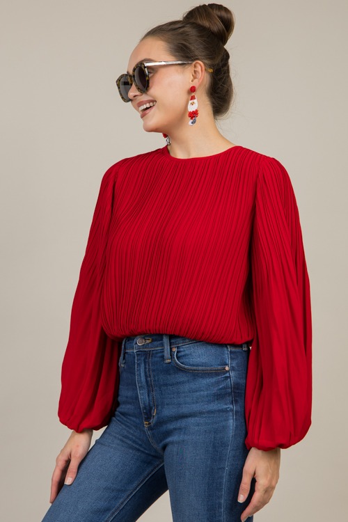 Pleated Blouse, Red - 1202-127.jpg