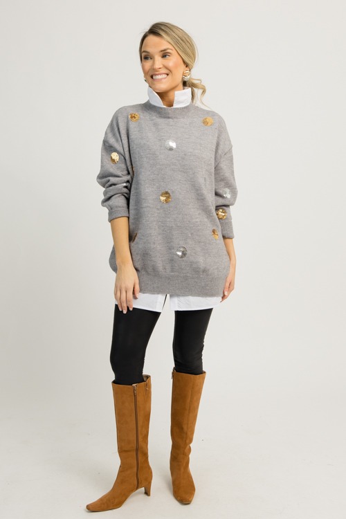 Having a Ball Sequin Sweater, Heather Gray - 1202-127.jpg