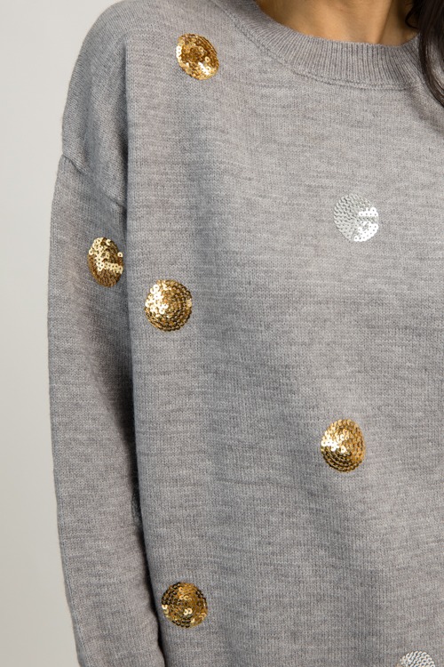 Having a Ball Sequin Sweater, Heather Gray - 1202-132.jpg