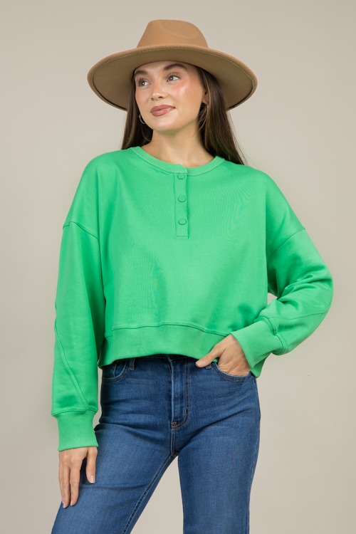 Henley Pullover, Green