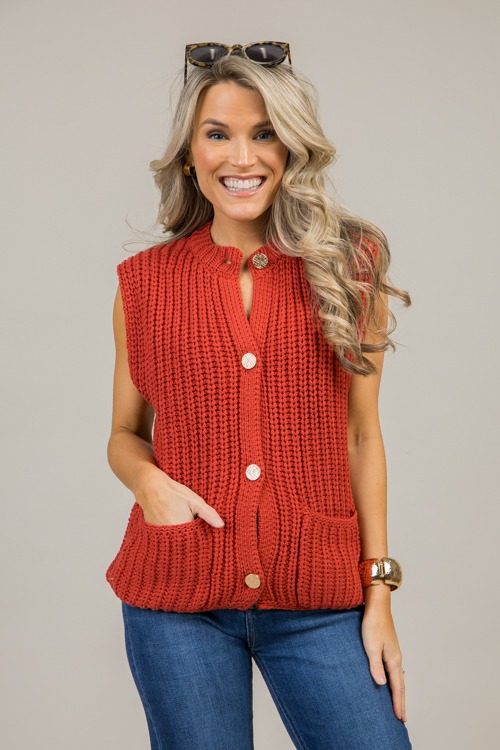 Button Sweater Vest, Red Orange (MONDAY NEW ARRIVAL) - 1202-152p.jpg