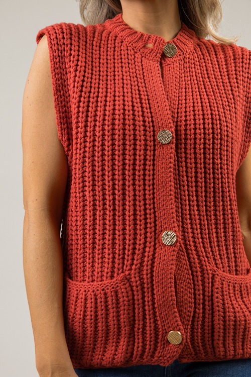 Button Sweater Vest, Red Orange (MONDAY NEW ARRIVAL) - 1202-157.jpg