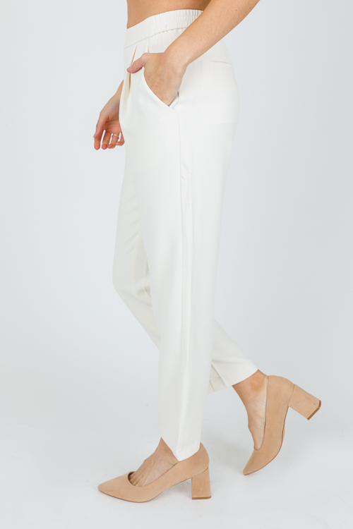 Straight Cut Trousers, Ivory