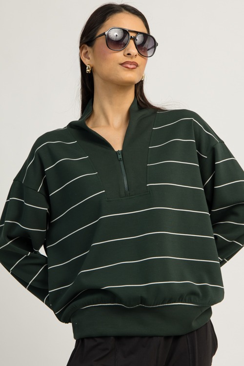 Stripe Scuba Zip Pullover, Green - 1202-33.jpg