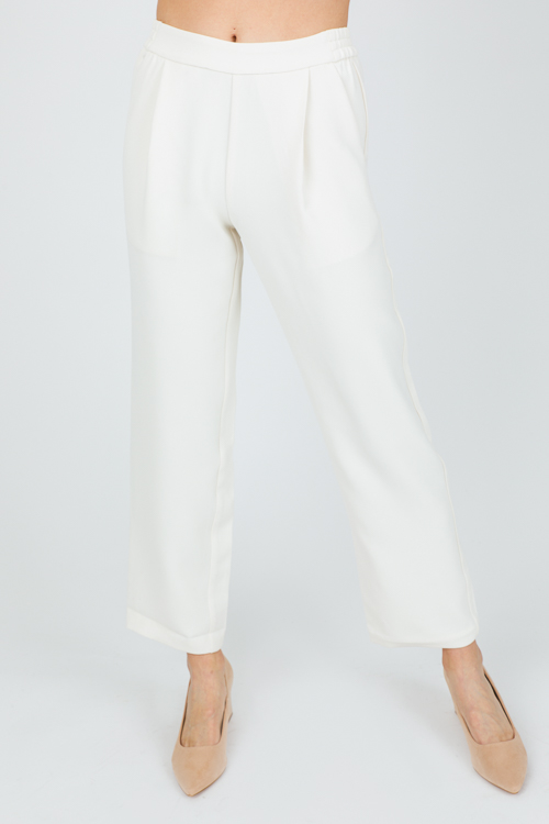 Straight Cut Trousers, Ivory