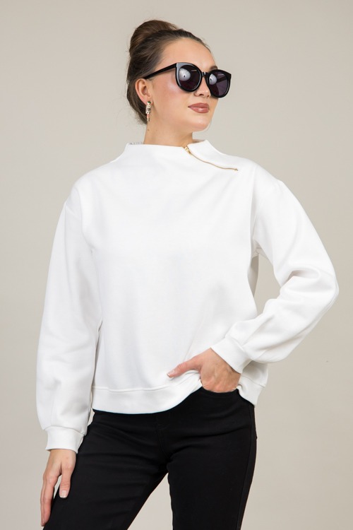 Zip Neck Sweatshirt, Cream - 1202-41p.jpg