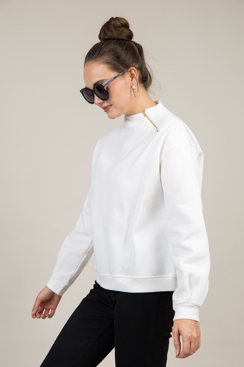 Zip Neck Sweatshirt, Cream - 1202-46.jpg