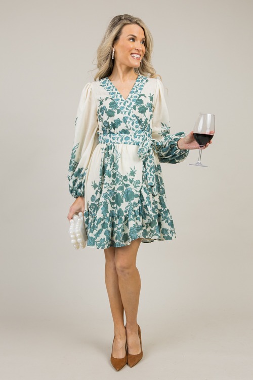 Everly Floral Dress, Ivory/Pine (MONDAY NEW ARRIVAL) - 1202-58.jpg