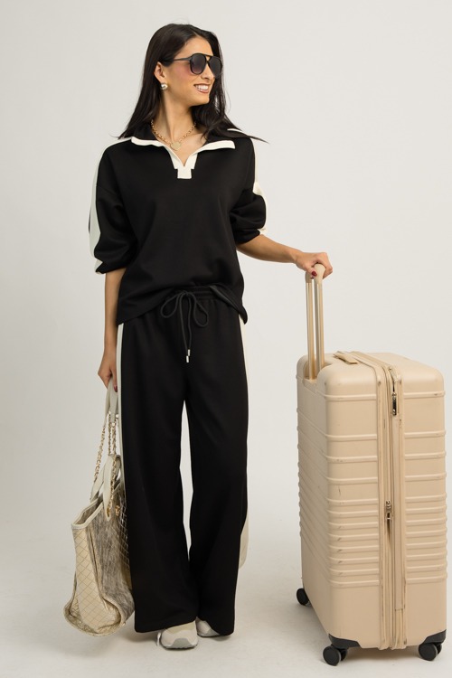 Stripe Trim Pants Set, Black - 1202-69.jpg