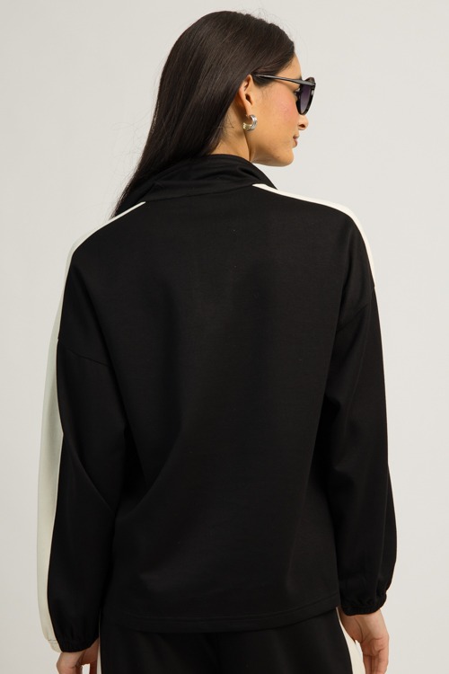 Stripe Trim Pants Set, Black - 1202-73.jpg