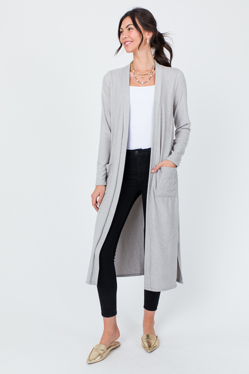 Stretchy Soft Duster, H. Grey - SALE - The Blue Door Boutique