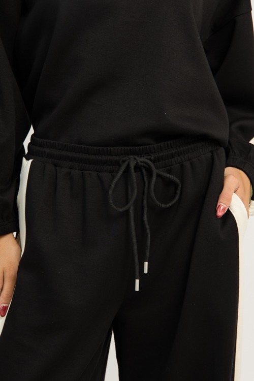 Stripe Trim Pants Set, Black - 1202-78.jpg