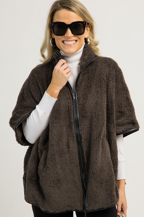 Leather Trim Poncho, Charcoal - 1203-102p.jpg