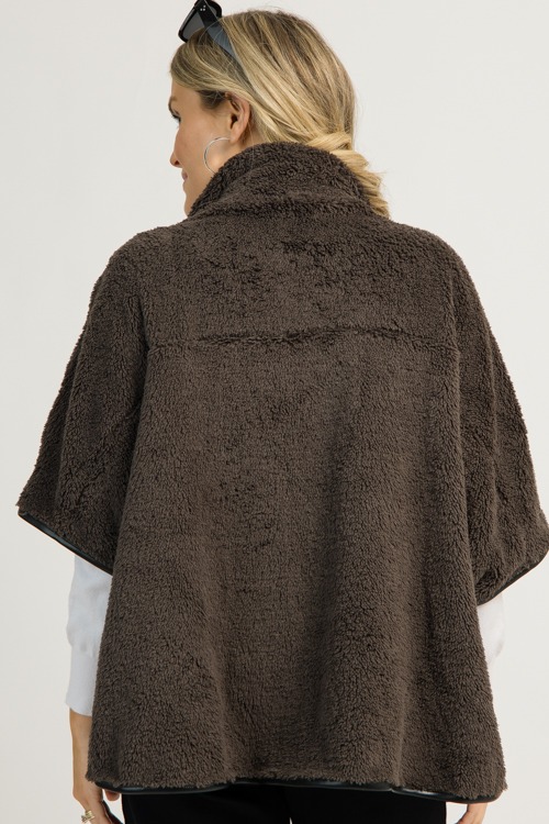 Leather Trim Poncho, Charcoal - 1203-107.jpg