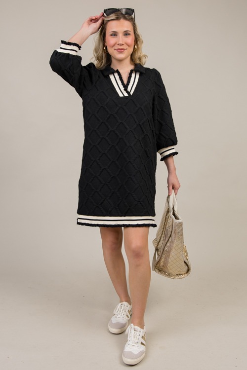 Lattice Textured Dress, Black - 1203-116.jpg