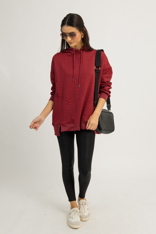 Cozy Cable Knit Hoodie, Burgundy - 1203-145.jpg