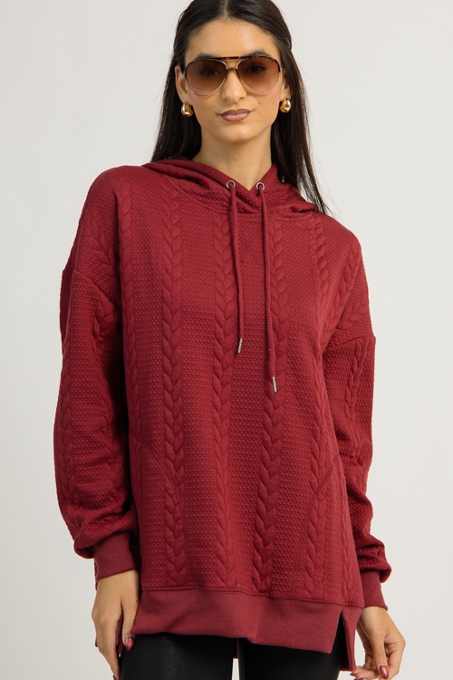Cozy Cable Knit Hoodie, Burgundy - 1203-146.jpg