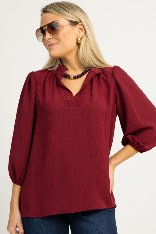 Rondelle Necklace, Burgundy - 1203-45p.jpg