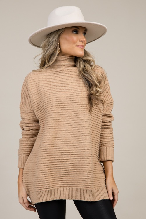 Raya Rib Sweater, Camel