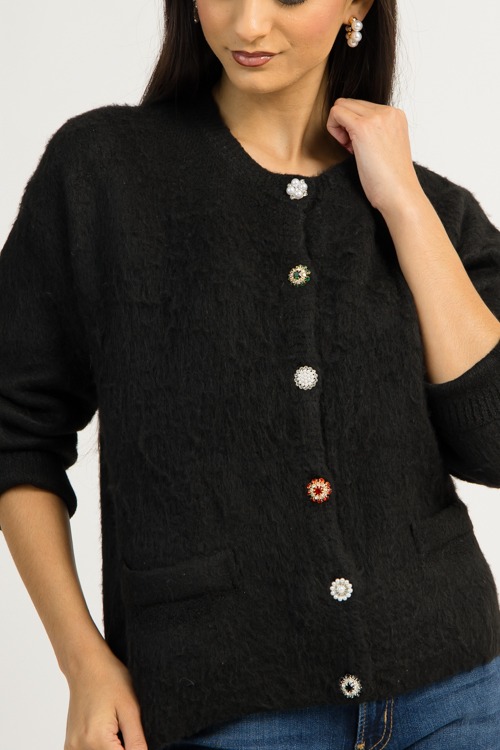 Multi-Colored Button Cardi, Black - 1203-94p.jpg