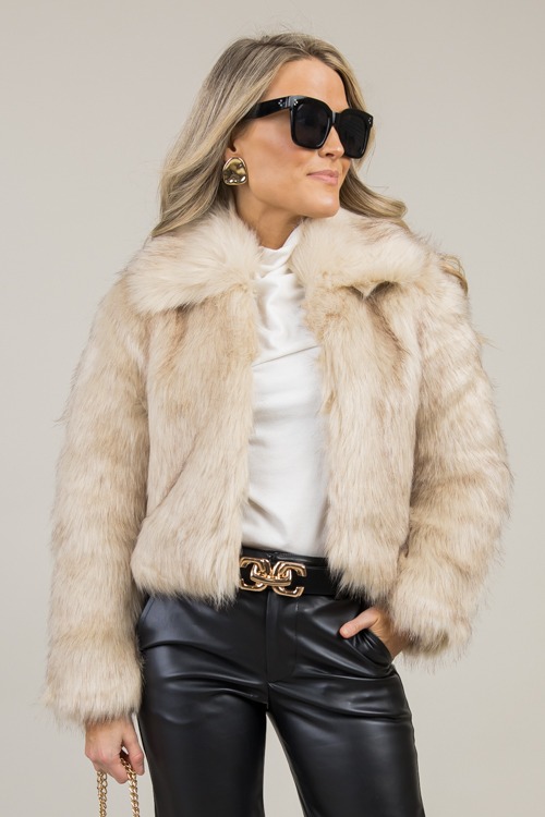 Aubrey Fur Coat, Cream