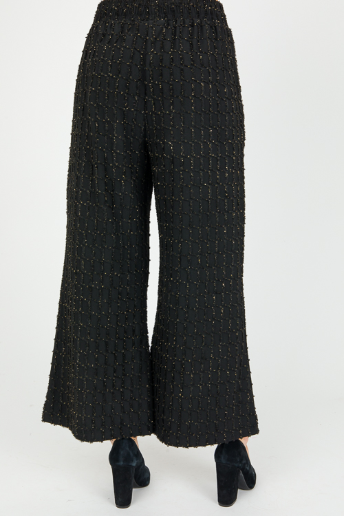 Metallic Texture Pants, Black